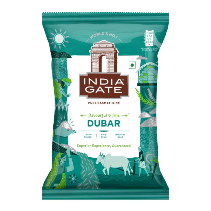 India Gate Flavourful and Fine Dubar Basmati Rice | Long and Slender Grains | Naturally Aged - Image 1